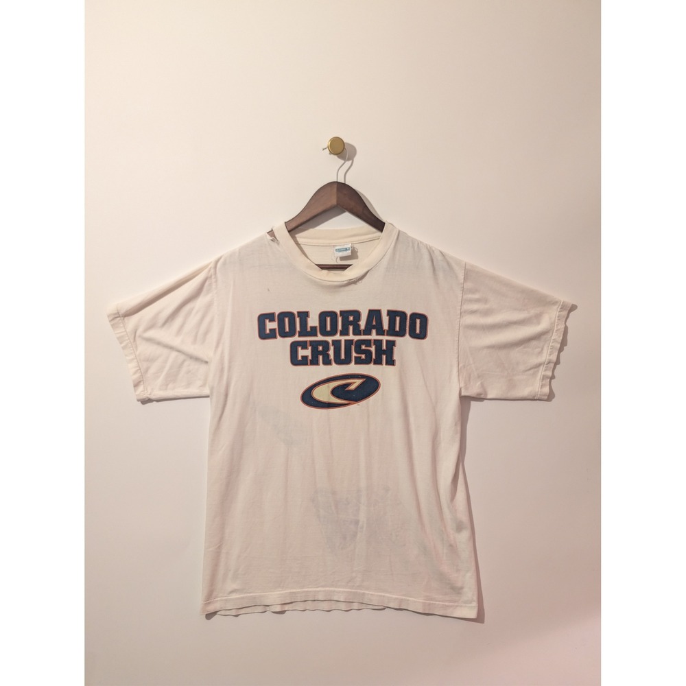 Champs Sports Colorado Crush T-Shirt Mens L White Fair Distressed AFL Vintage